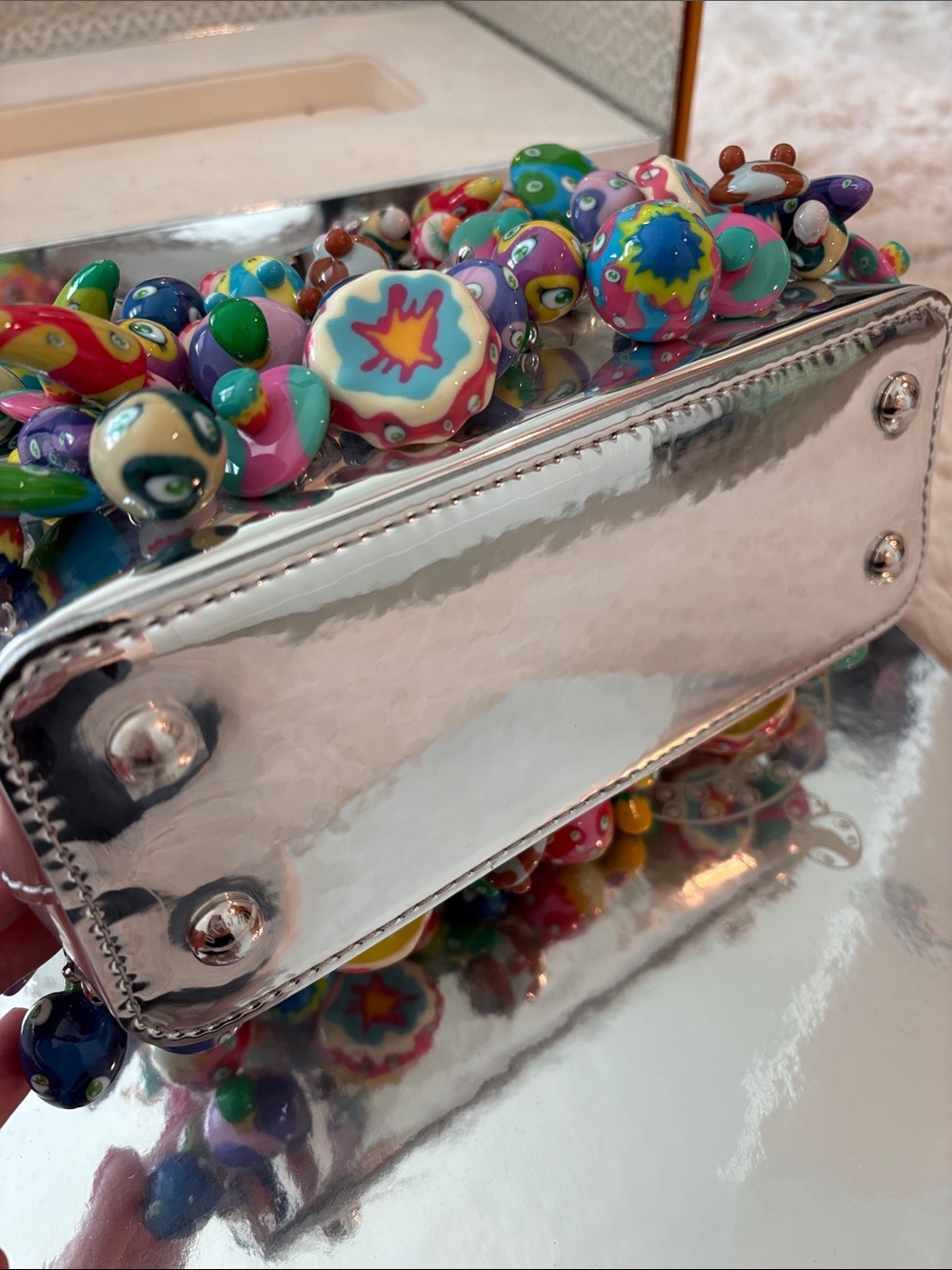 MAKE OFFER Louis Vuitton RARE Takashi Murakami mini mushroom capucines - Picture 8 of 9